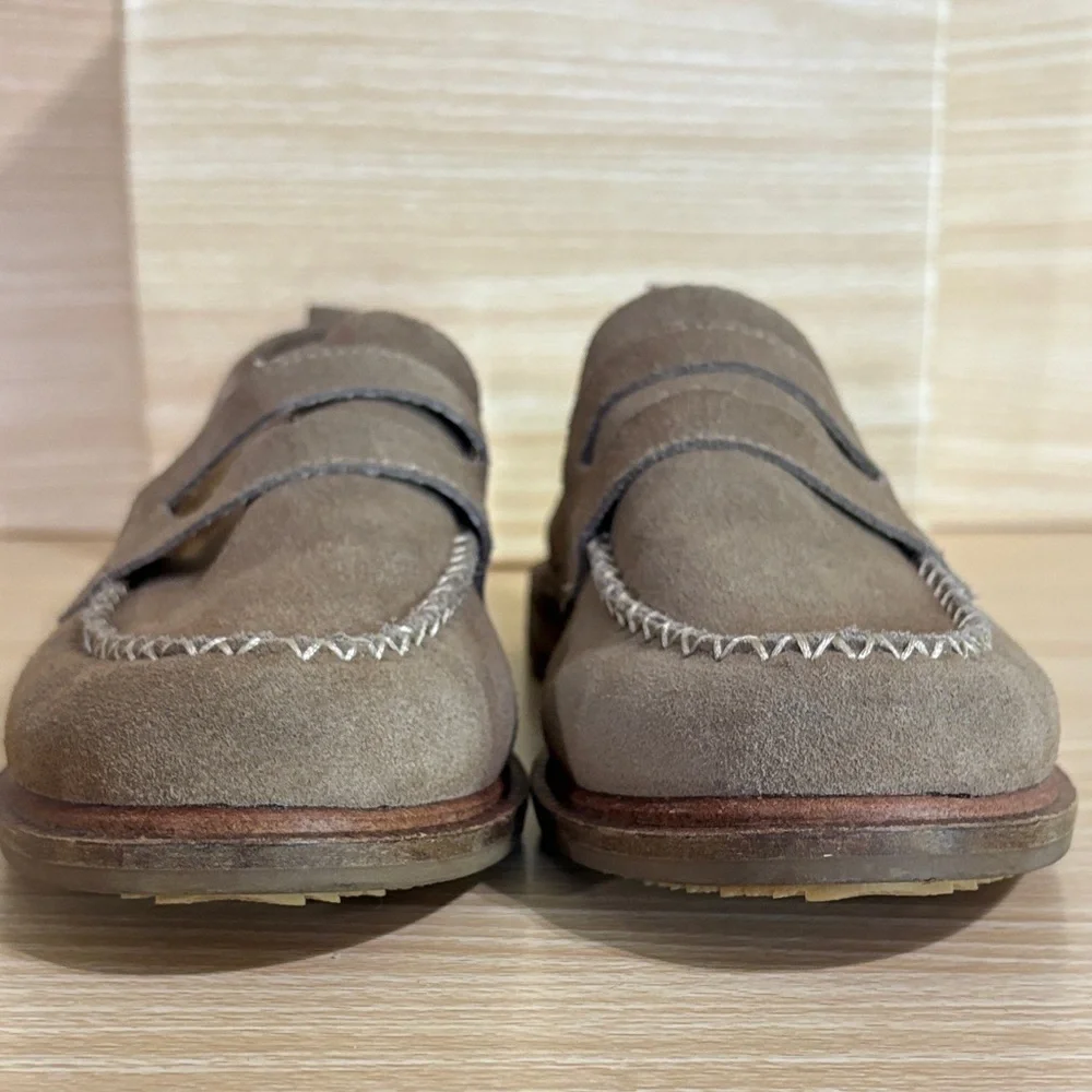 Kelsi Dagger Brooklyn Lens Suede Penny Loafers Taupe Women’s 8)